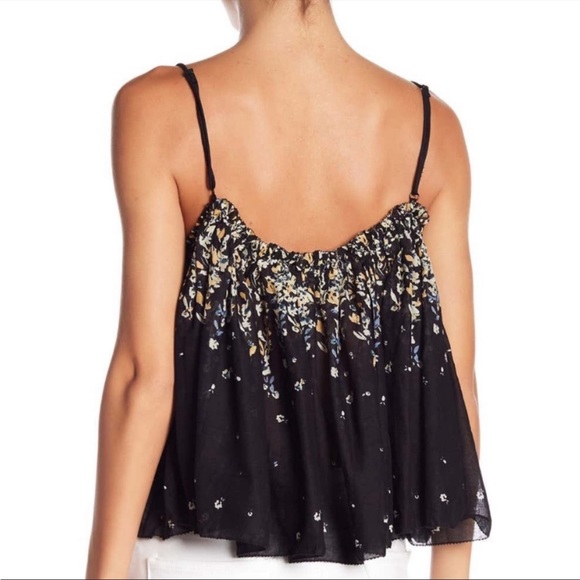 NWT Free People Instant Crush Camisole Floral Tank Black Gold Size Small - Picture 3 of 10